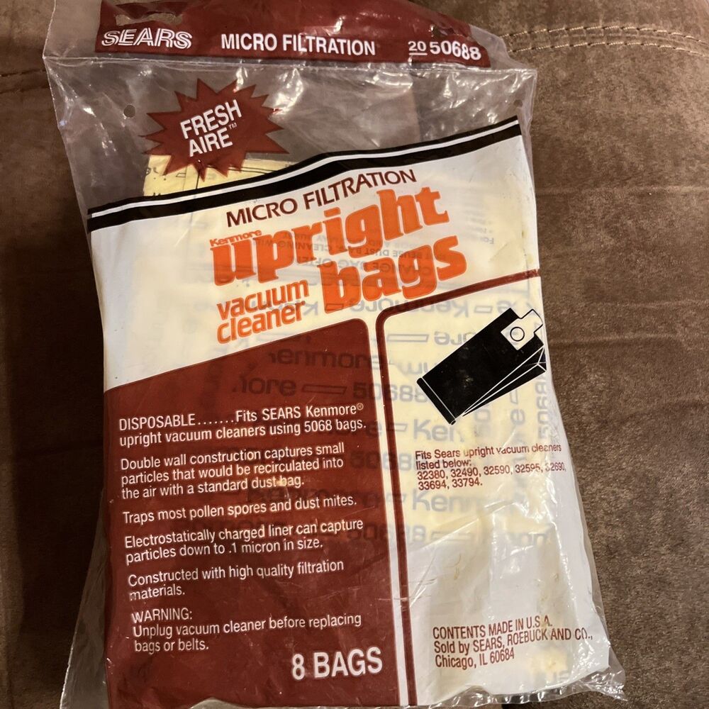 Sears Kenmore Vacuum Upright Bags 2050688 Micro Filtration OEM Pack Of 8 -P NEW!